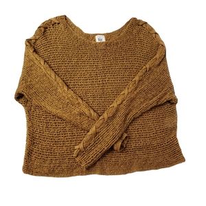 Billabong Chill Out Knit Sweater Open Knit Criss Cross Sleeve Loose Fit SZ M